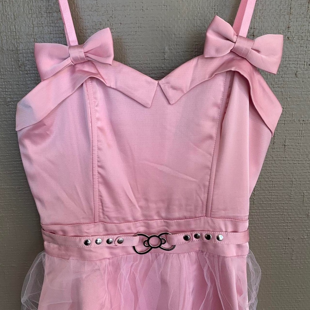 Hello Kitty x Dolls Kill Pink Satin Party Dress - Picture 2 of 4